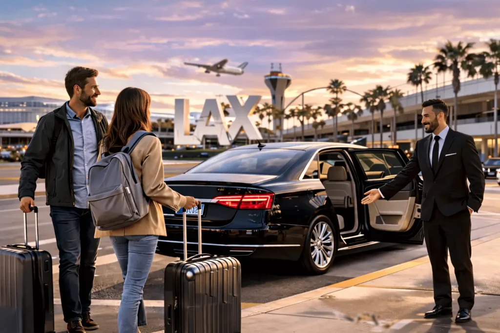 Los Angeles airport transfer to hotel with luxury limo pickup at LAX airport