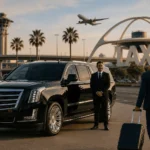 Car service to LAX cost with luxury black SUV airport pickup near LAX terminal